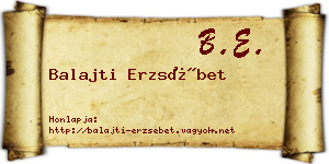Balajti Erzsébet névjegykártya
