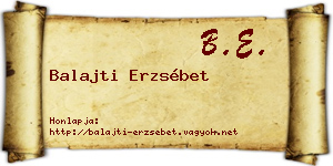 Balajti Erzsébet névjegykártya
