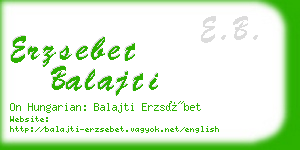 erzsebet balajti business card